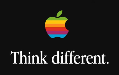 Apple logo with rainbow colors